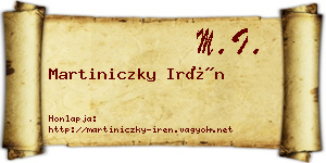 Martiniczky Irén névjegykártya